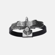 Vintage Eagle Stainless Steel Leather Bracelet