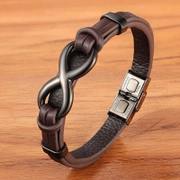 8 Stainless Steel Leather Bracelet