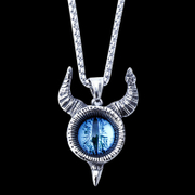 Horn and Devil's Eye Stainless Steel Pendant