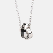 Simple Double Ring Stainless Steel Necklace