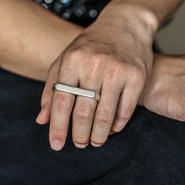 Simple Double Rings Stainless Steel Ring