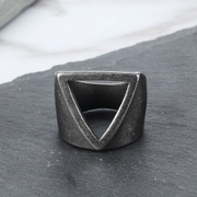 Hollow Triangle Stainless Steel Men's Ring