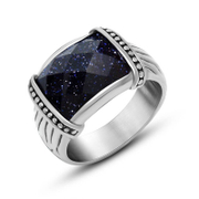 Simple Stone Stainless Steel Ring