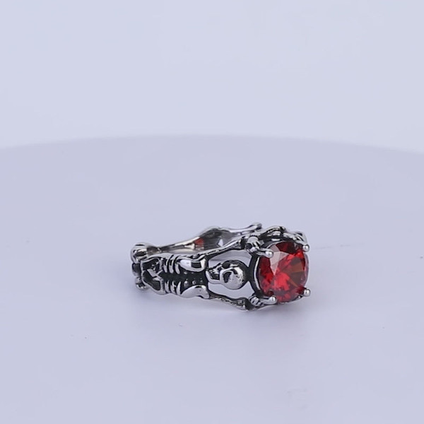 Gothic Skull Stainless Steel Ring - Rock & Spark