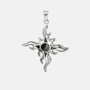 Colgante de acero inoxidable con cruz de llamas de hip hop