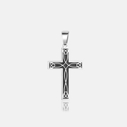 Pendentif croix en acier inoxydable avec nœud celtique vintage
