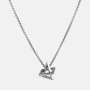 Collier en acier inoxydable à motif géométrique triangulaire et cube