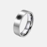 Matte Star Moon Sun Stainless Steel Couple Ring