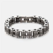 Bracelet pour homme en acier inoxydable avec chaîne de moto