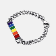 Pulseira arco-íris simples de aço inoxidável curvada