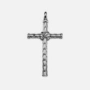 Vintage Knotted Stainless Steel Cross Pendant