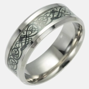 Dragon Pattern Stainless Steel Luminous Ring