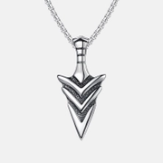Viking Spear Arrowhead Stainless Steel Necklace