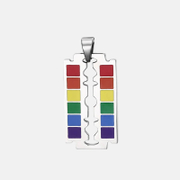 Regenbogen-LGBT-Pride-Anhänger aus Edelstahl mit Klinge