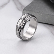 Rotatable Piano Keys Stainless Steel Spinner Ring