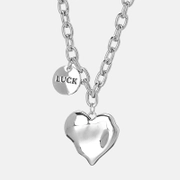 Luck Heart-shaped Stainless Steel Necklace
