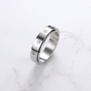 Stars Spinner Stainless Steel Engagement Ring