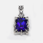 Square Dragon Claw Stainless Steel Gem Pendant