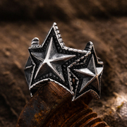 Retro Pentagram Stainless Steel Men's Ring