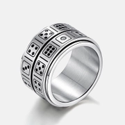 Double Circle Dice Stainless Steel Spinner Ring