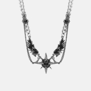 Simple Six-Pointed Star Wings Stainless Steel Necklace