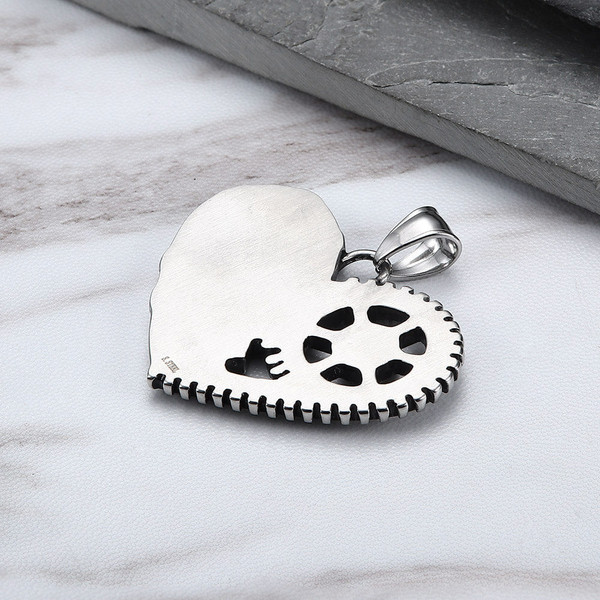 Gear Steampunk Heart Stainless Steel Pendant - Rock & Spark