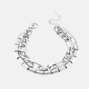 Punk Double Layer Stainless Steel Bracelet