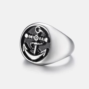 Classic Anchor Stainless Steel Men's Ring