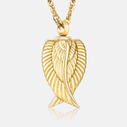 Wings Pattern Stainless Steel Urn Memorial Necklace