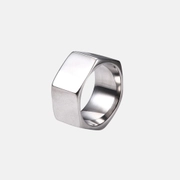 Simple Square Hexagon Stainless Steel Men's Ring
