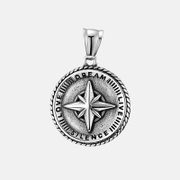 Vintage Compass Stainless Steel Round Pendant