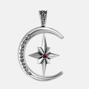 Star And Moon Stainless Steel Spinner Pendant