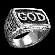 Retro GOD Stainless Steel Men's Ring