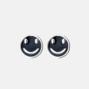 Smiley Face Sterling Silver Earrings