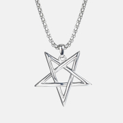 Pentagramm-Edelstahl-Paar-Halskette