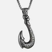 Retro Fishhook Stainless Steel Necklace