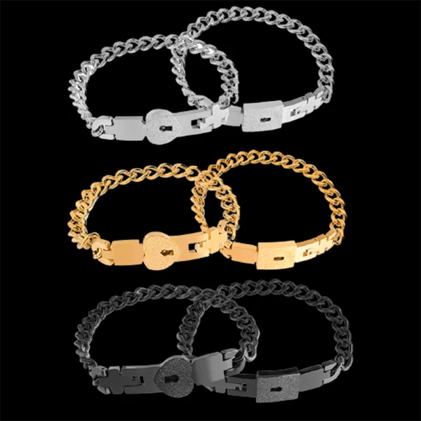 Coppia Bracciale Lui Lei Uomo Donna Acciaio Targhetta Incisione Croce Fidanzati