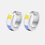 Rainbow Flag Color Block Stainless Steel Earrings