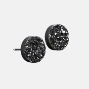 Boucles d'oreilles simples en argent avec zircon et grappe de cristaux