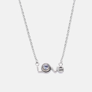 Love Alphabet Stainless Steel Projection Necklace