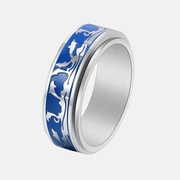 Stylish Dolphin Pattern Stainless Steel Spinner Ring