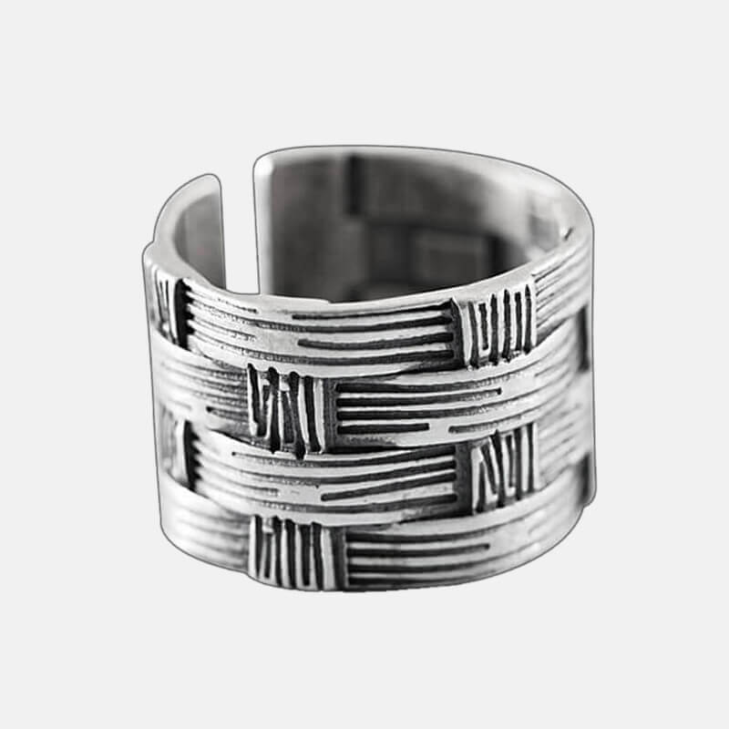 Vintage Woven Bamboo Sterling Silver Ring - Rock & Spark