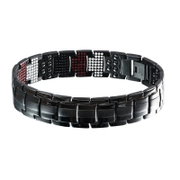 NITROLUBE N - Braccialetto magnetico da uomo, in acciaio inox, con strumento di rimozione regolabile e confezione regalo (22 cm) (nero), Taglia unica, Acciaio inossidabile
