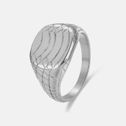 Simple Snake Pattern Stainless Steel Signet Ring