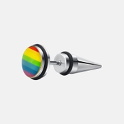 Boucles d'oreilles à tige en acier inoxydable avec drapeau arc-en-ciel LGBT