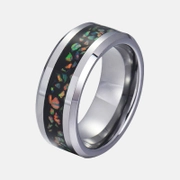 Fire Opal Stainless Steel Ring