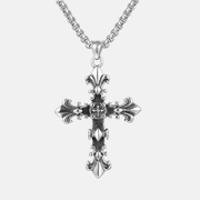 Fleuree Cross Stainless Steel Gothic Pendant