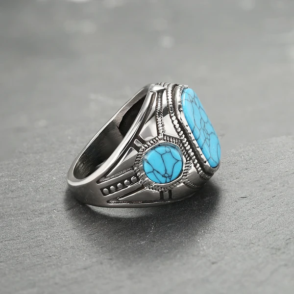 Vtg SS retailer & Turquoise Ring