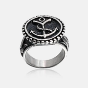 Vintage Anchor Stainless Steel Men's Ring