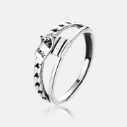 Stilvoller, offener Smile-Ring aus Sterlingsilber mit Reißverschluss und Reißverschluss